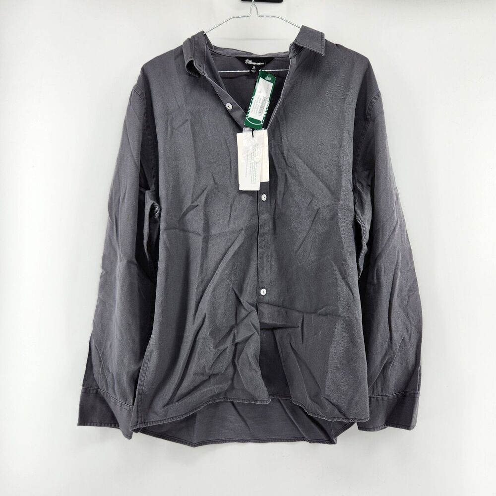 The Commons Men's Dark Grey Medium Short Luxe Going Out Shirt‎ NWT